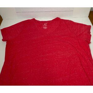 Sonoma Everyday Tee Red V-Neck Short Sleeve Heathered T-Shirt Womens 2X